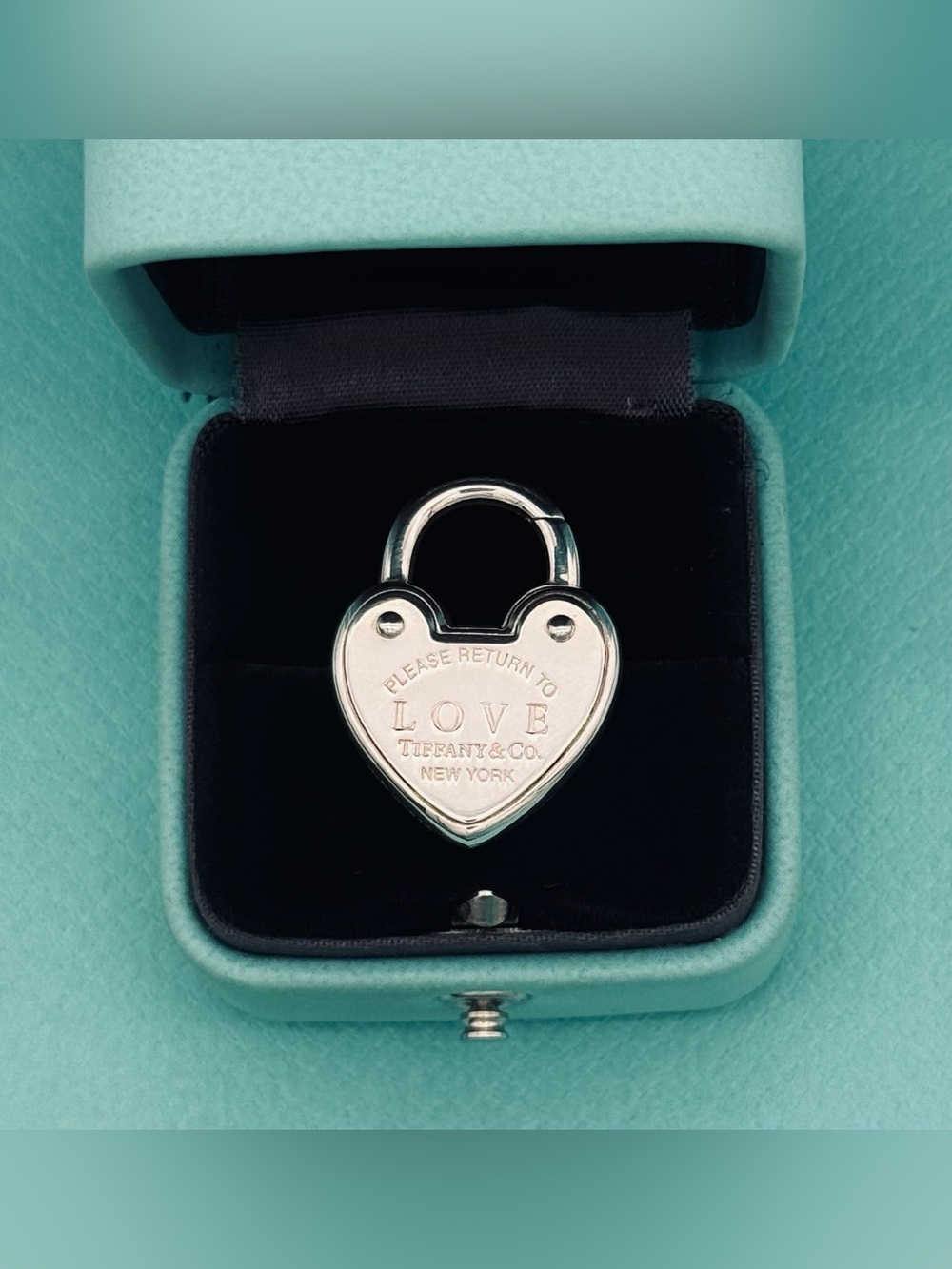 Tiffany & Co. Authentic, sterling silver, love lock heart charm